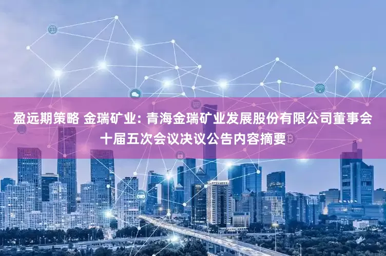 盈远期策略 金瑞矿业: 青海金瑞矿业发展股份有限公司董事会十届五次会议决议公告内容摘要